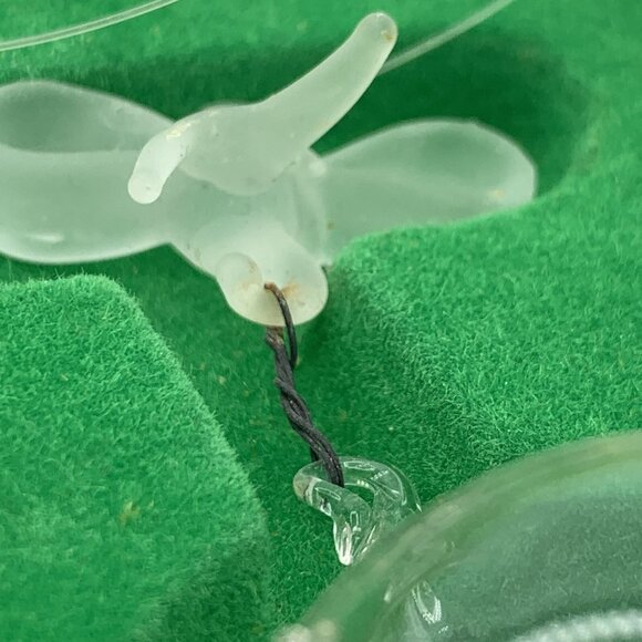 Vintage Blown Glass Christmas Ornament with Frosted Bow – Tomorrows Treasures - Picture 5 of 8